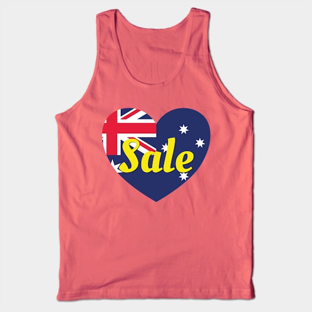 Sale VIC Australia Australian Flag Heart Tank Top by DPattonPD